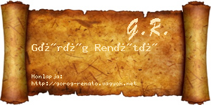 Görög Renátó névjegykártya